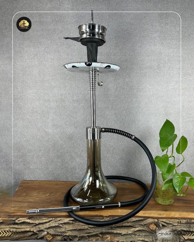 قلیان کرنو دراگون نقره ای شیشه دودی | { اصل + 3 سال گارانتی }
