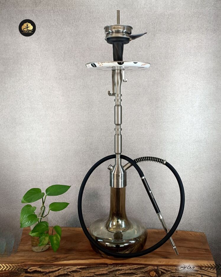 قلیان کرنو مادرید نقره ای شیشه دودی | { اصل + 3 سال گارانتی }