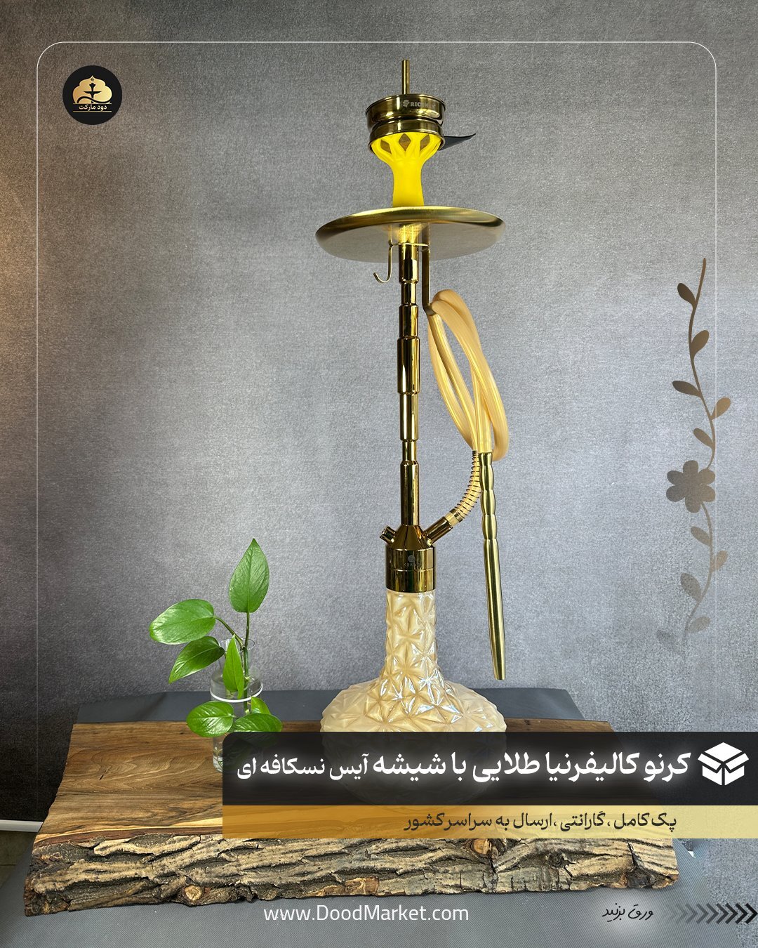  قلیان کرنو کالیفرنیا طلایی شیشه آیس نسکافه ای (قلیان کرنو اورجینال) 