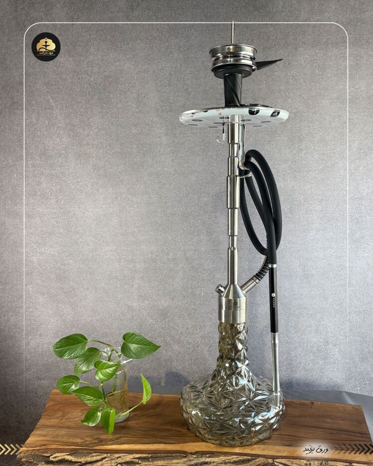 قلیان کرنو کالیفرنیا نقره ای شیشه آیس دودی { اصل + 3 سال گارانتی }