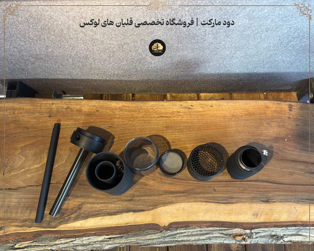  جزییات قلیان ماشینی قرمز 