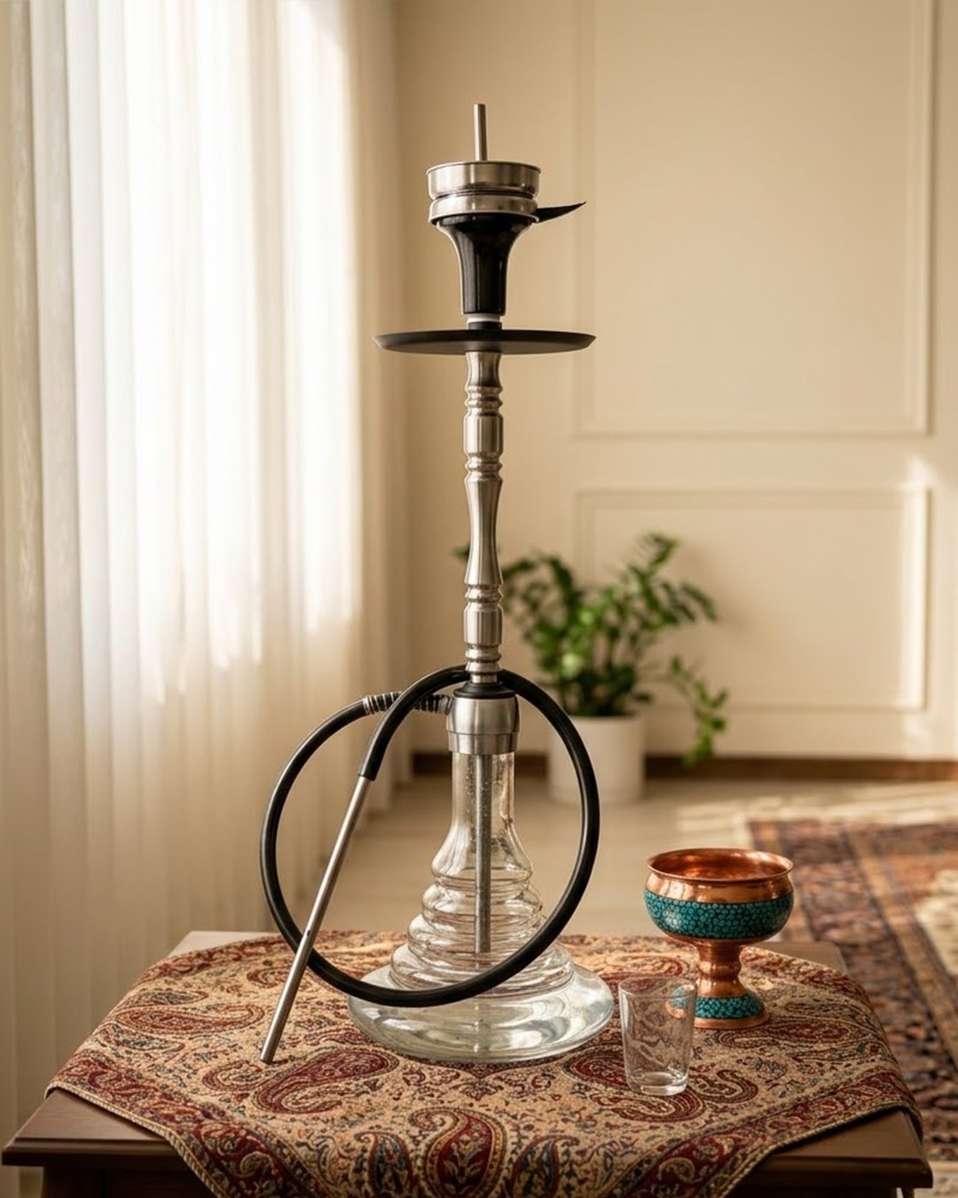 قلیان کارمانیا تنه شمش کوداری نقره ای شفاف {12 ماه گارانتی + اورجینال}