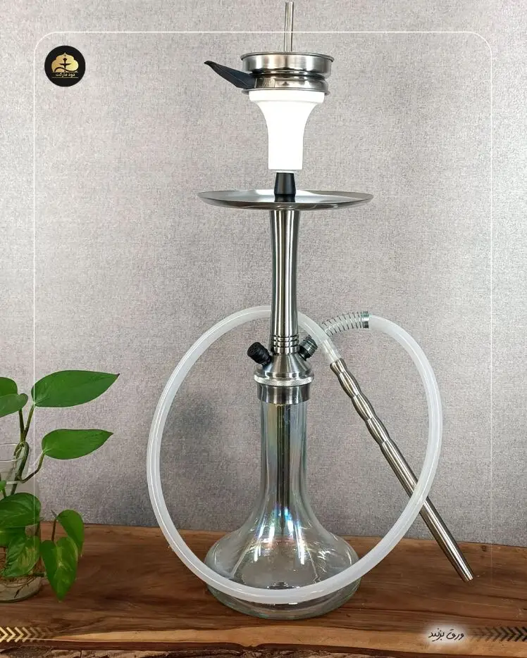  قلیان کارمانیا مسافرتی تنه شمش کد 005 {اصل + 12 ماه گارانتی } نقره ای 