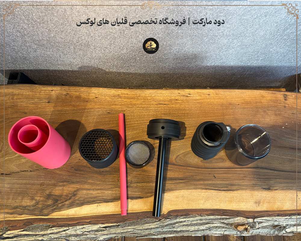  جزییات قلیان ماشینی قرمز 